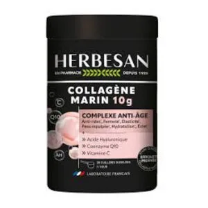 Herbesan - Collagène marin 10g anti-âge en poudre 210g
