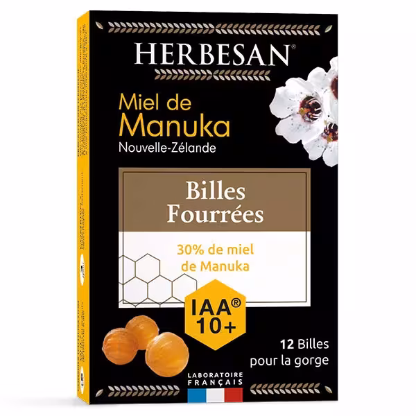 Herbesan Miel de Manuka IAA10 Billes Fourrees 54g