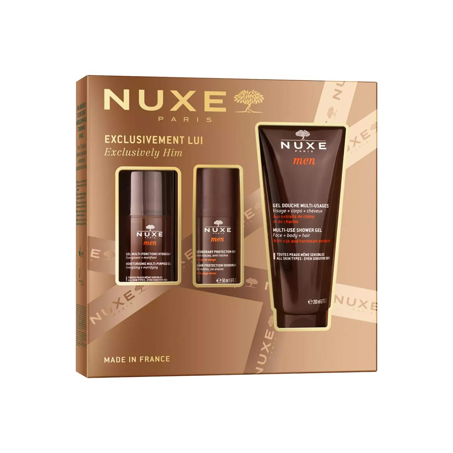 nuxe men coffret exclusivement lui 3 soins
