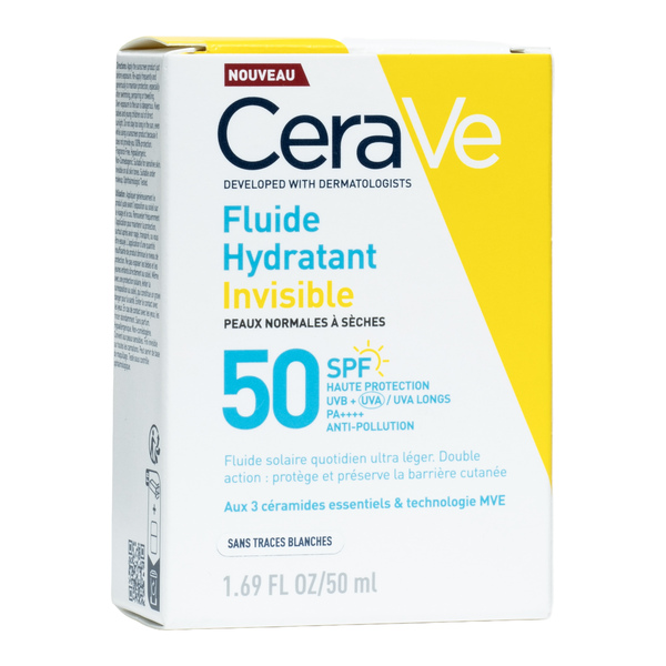 FLUIDE Hydratant Invisible SPF50+ Peaux Normales à Cerave 50ML – Image 2