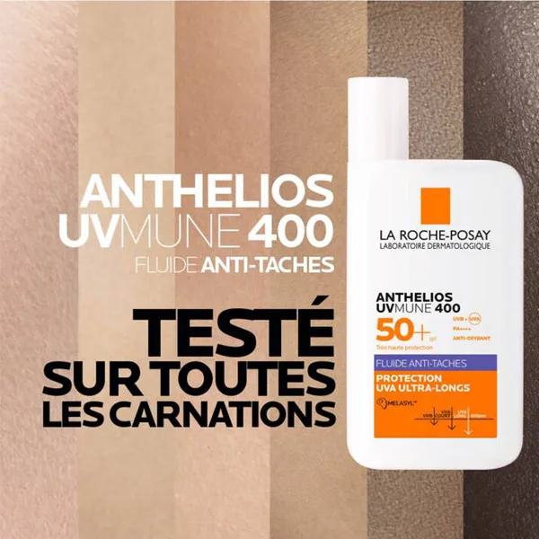 CRÈME SOLAIRE Anthelios Uvmune 400+ + Fluide Anti Tâches SPF50 la Roche-Posay 50ML – Image 5