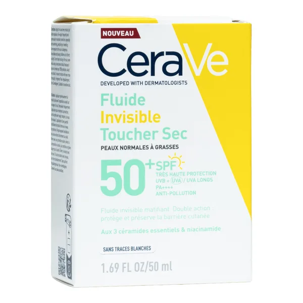 FLUIDE Invisible Toucher Sec SPF50+ Peaux Normales Cerave 50ML – Image 2