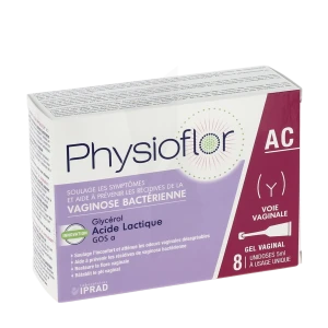 Iprad Santé Physioflor Ac Gel Vaginal Acidifiant Et Prébiotique 8 Unidoses De 5 Ml