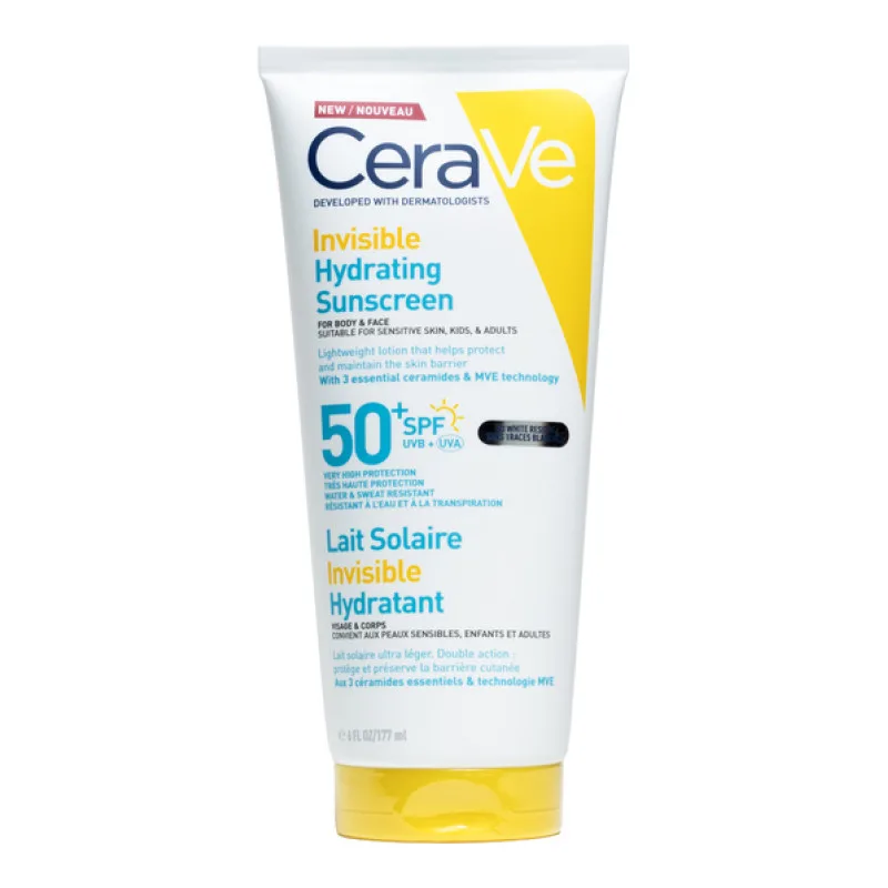 LAIT Solaire Invisible Hydratant SPF50+ Cerave 75ML