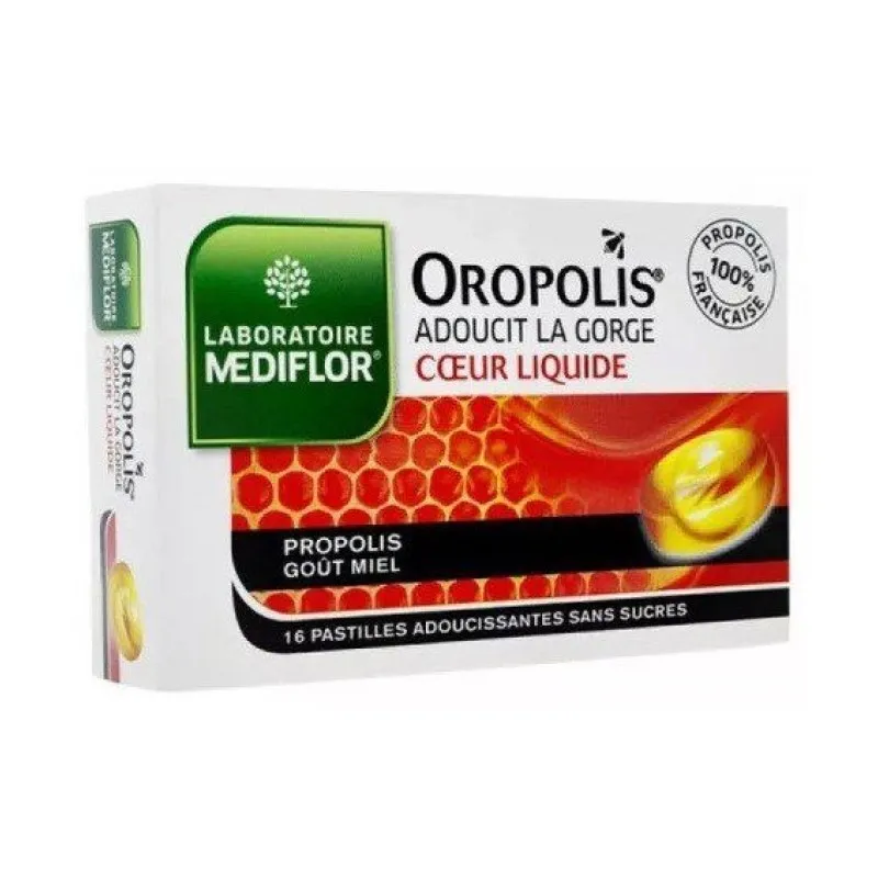 PASTILLES Oropolis Adoucissantes Propolis Goût Miel Cœur Liquide 16
