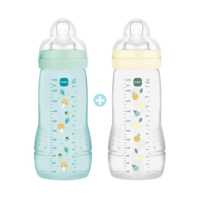 BABY MAM FRANCE Mam - Biberons Easy Active 6+ Mois Débit Très Rapide Lot de 2x330ml