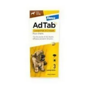 ANTIPARASITAIRE CHIEN Puces et Tiques Elanco AdTab 56mg