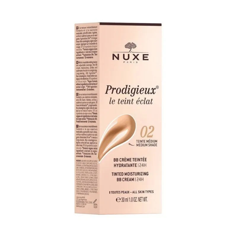 BB CRÈME Prodigieux Teintée Hydratante Teinte : 02 Teinte Médium Nuxe 30 Ml