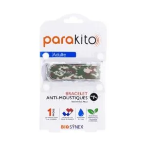 Parakito Spray Anti-Moustique — Bracelet Anti-Moustiques Adulte Camouflage + 2 Recharges