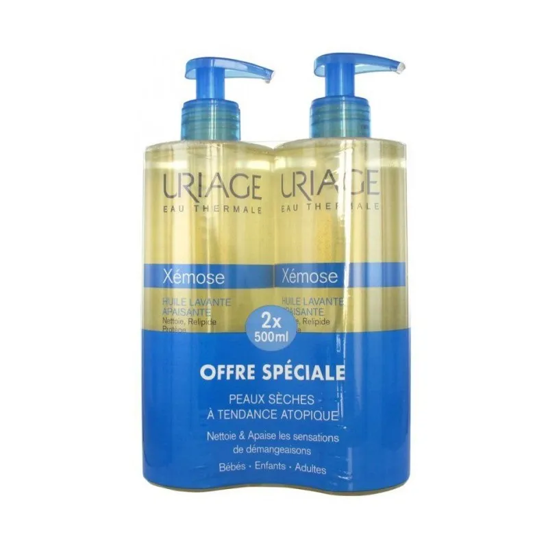 HUILE Xémose Lavante Apaisante Lot de 2 Uriage X 500