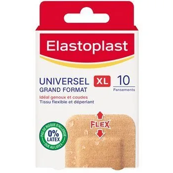 ELASTOPLAST UNIVERSEL TISSU - GRAND FORMAT XL - 10 pansements - 1 format