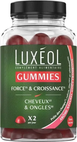 LUXEOL GUMMIES FORCE ET CROISSANCE   PACK PROMO   LOT DE 3 BOITES    180 GUMMIES
