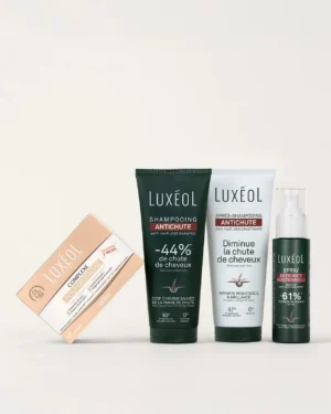 LUXEOL Routine Post-Grossesse 2 en 1 -Shampooing Antichute 200 ml +Après-Shampooing Antichute 200 ml +Spray Antichute Réactionnelle 100 ml+ Complexe Post-Grossesse 3 mois - 90 gélules