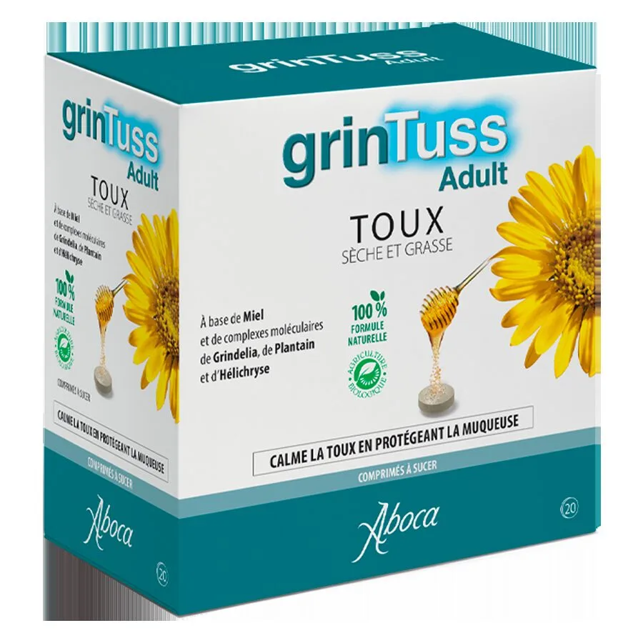 COMPRIMÉS Grintuss Adulte Toux Sèche et Grasse Aboca 20 Comprimés