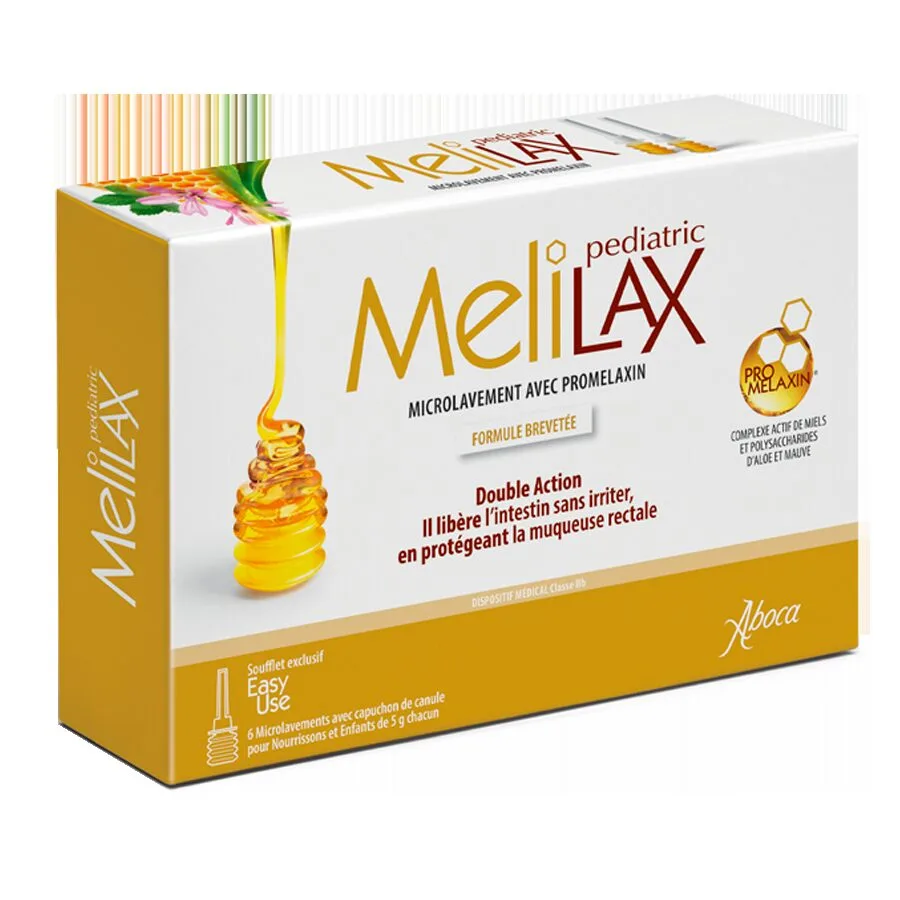 MICROLAVEMENTS Melilax Pédiatrique Constipation Aboca 6 x 5g