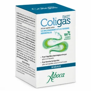 GÉLULES Coligas Fast Ballonnements et Gaz Aboca 30 Gélules