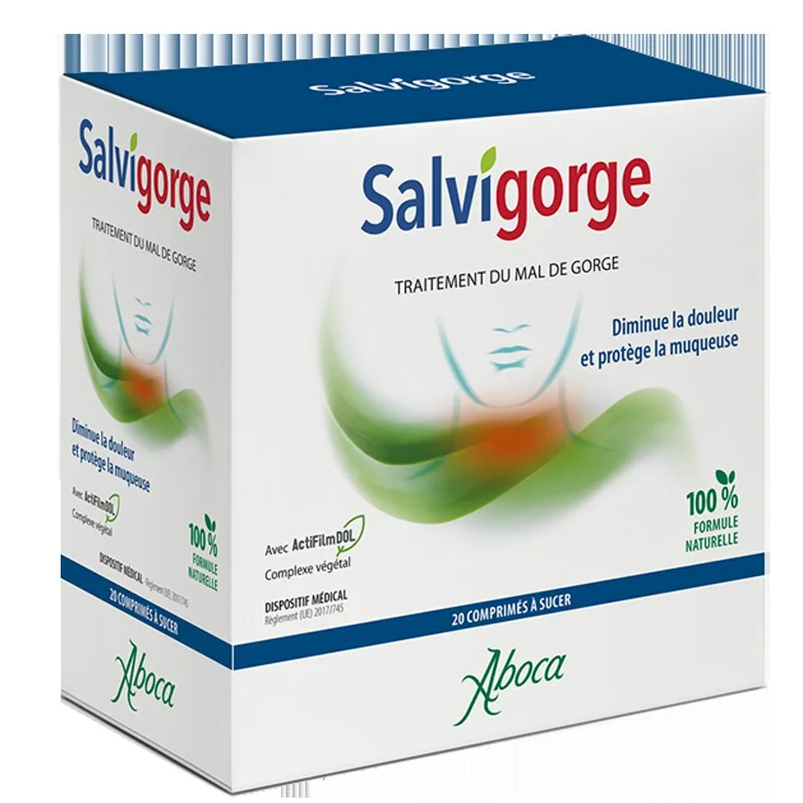 COMPRIMÉS À SUCER Salvigorge 2Act Mal de Gorge Aboca 20 Comprimés