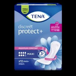TENA Discreet Protect+ Maxi serviette fuites urinaires fortes - sachet de 12 (ex TENA Discreet Maxi / TENA Lady Maxi)
