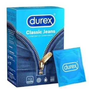 DUREX CLASSIC JEANS preservatif lubrifie boite de 12
