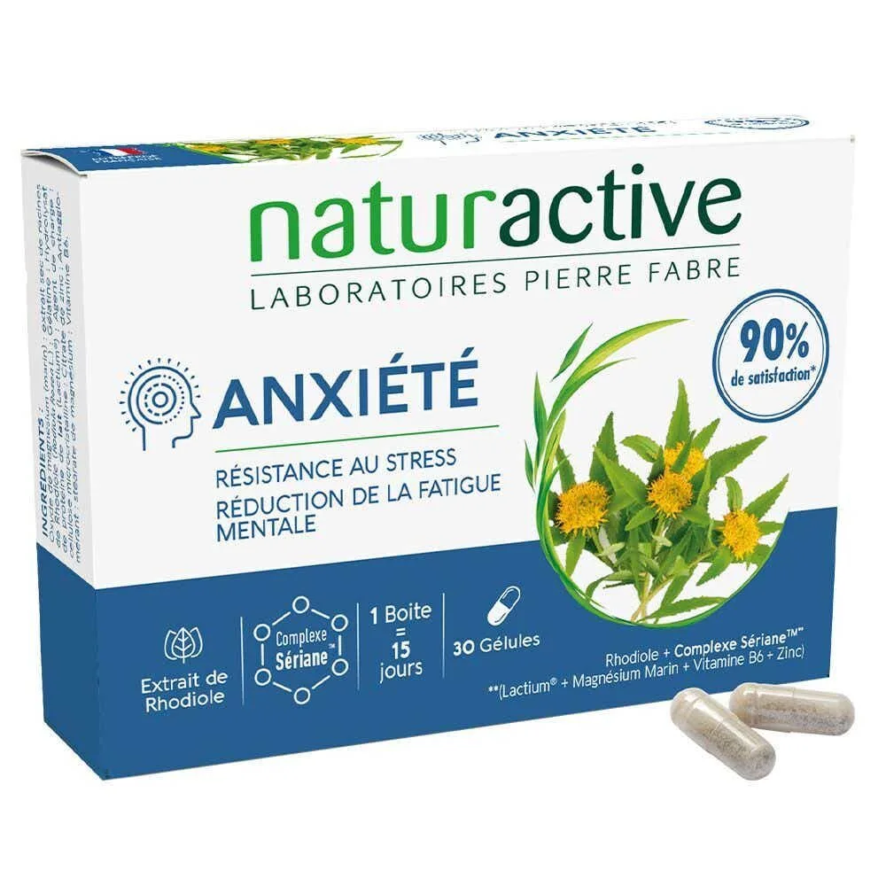 Naturactive Anxiété bio Stress et fatigue mentale, 30 gélules