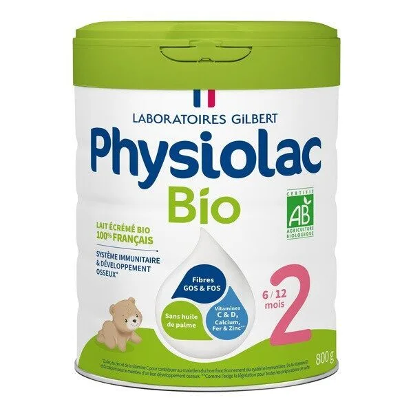 Physiolac Lait Bio 2ème âge 800 g