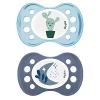 DODIE 2 sucettes anatomiques jour nuit 0-6 mois cactus et lune