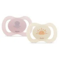 DODIE Sucettes anatomiques 0-2 mois rose et orange x2