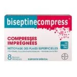 BiseptineCompress Compresses Impregnees Nettoyante Antiseptique 8 sachets