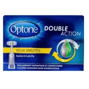 OPTONE DOUBLE ACTION Solution oculaire yeux irrites 10 monodoses