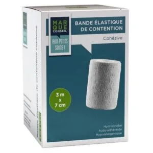 Marque Conseil Bande de contention blanche 7 cm x 3 m