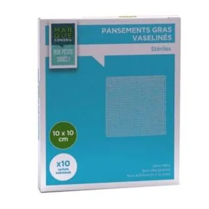Marque Conseil Tulle gras vaseline 10 x 10 cm, boite de 10