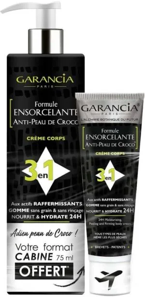 Garancia FORMULE ENSORCELANTE ANTI-PEAU DE CROCO Crème Corps 3 en 1, 400 ml + 75 ml offerte