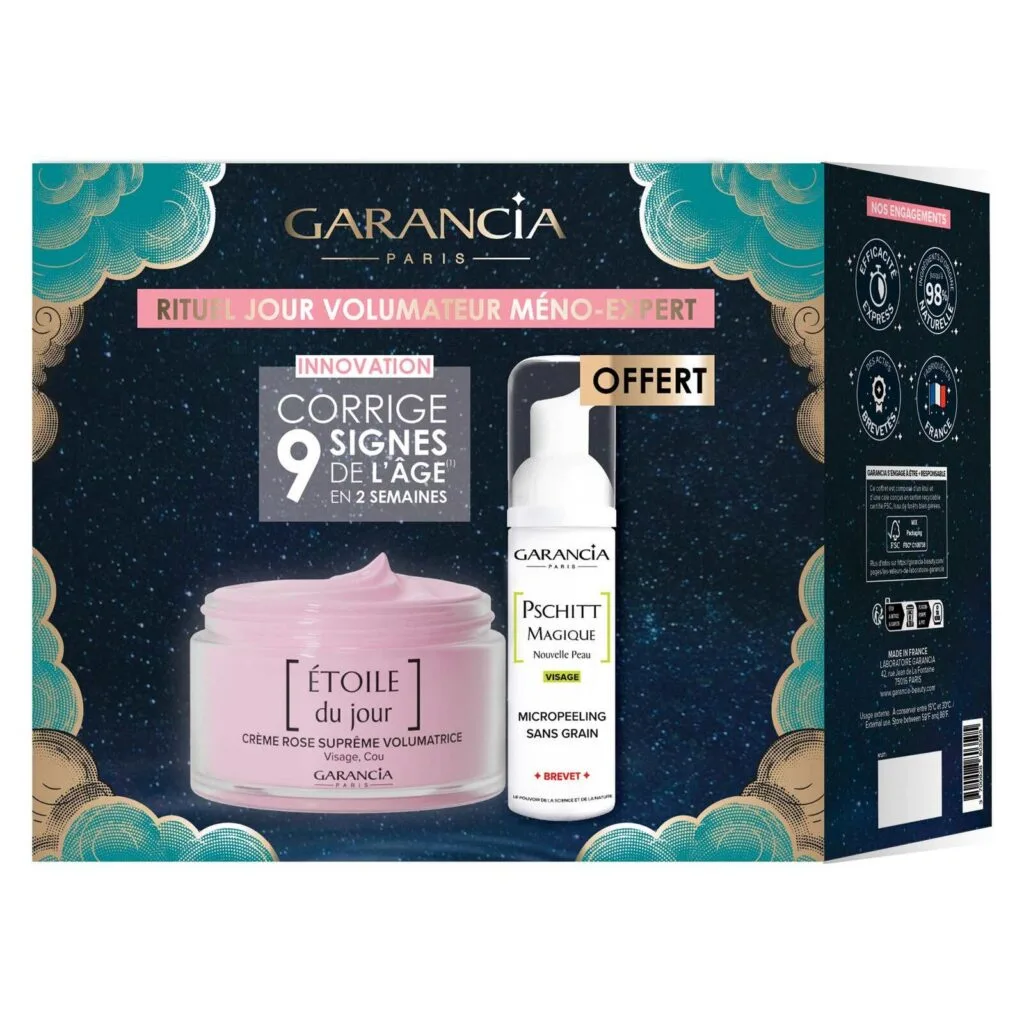 Garancia COFFRET Rituel Jour Volumateur Méno-Expert - Étoile du Jour Crème Rose Suprême 40 ml + Pschitt Magique Visage 30 ml offert
