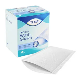 TENA ProSkin Wash Gloves gants de toilette jetables - boite distributrice de 50