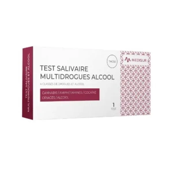 Medisur Test Salivaire Multidrogues et Alcool 4 classes - Seuil haut - 1 test