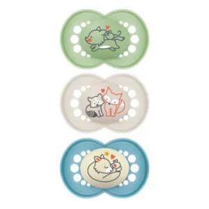 MAM Original - Lot de 3 sucettes silicone (2 jour + 1 nuit) - 18 mois et +, x3