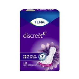 TENA Discreet Protect+ Maxi Night serviette de nuit - sachet de 12 (ex TENA Discreet Maxi Night / TENA Lady Maxi Night)