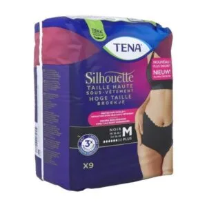 TENA Silhouette Plus taille haute Noir - Taille M - sachet de 9