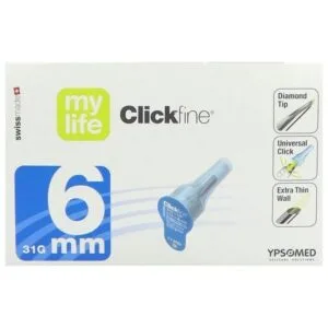 mylife Clickfine DiamondTip 31G x 6 mm, boîte de 100