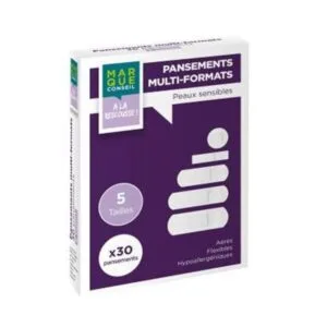 Marque Conseil Pansements multi-formats 5 tailles, boite de 30