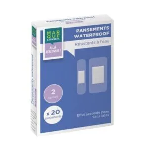 Marque Conseil Pansements waterproof 2 tailles, boite de 20