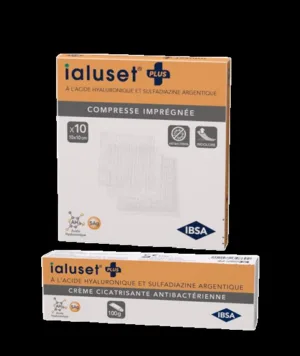 IBSA ialuset Plus compresses impregnees steriles 10x10 cm - boite de 10
