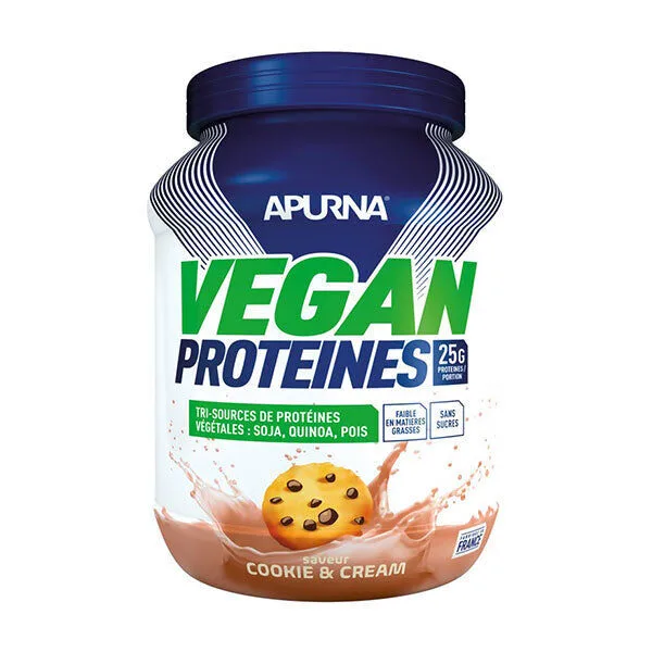 Apurna Vegan Proteines poudre Cookies & Cream 660 g
