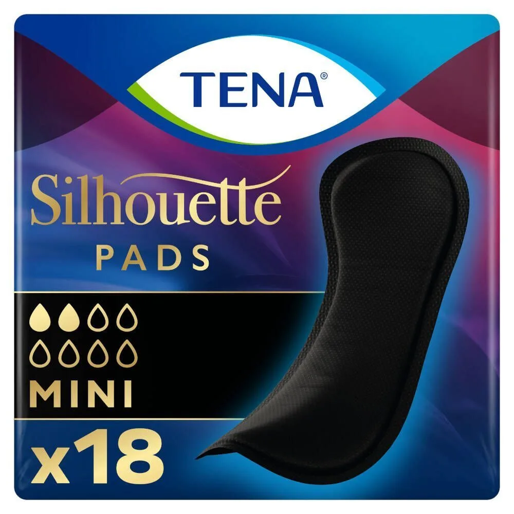 TENA Silhouette Mini serviettes Noir - sachet de 18