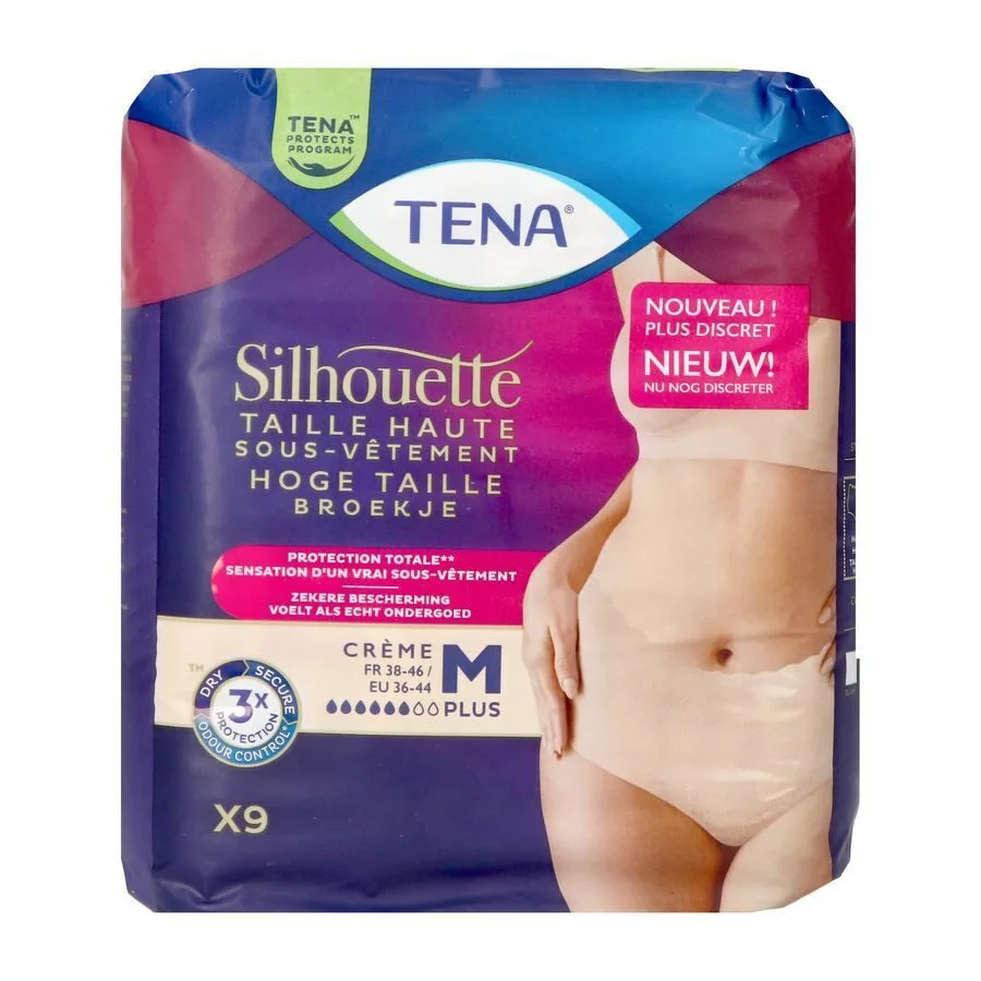 TENA Silhouette Plus taille haute Creme - Taille M - sachet de 9
