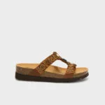 Scholl New Bogota Wedge Sandale Femme Cognac/Multicolore - Pointure 36