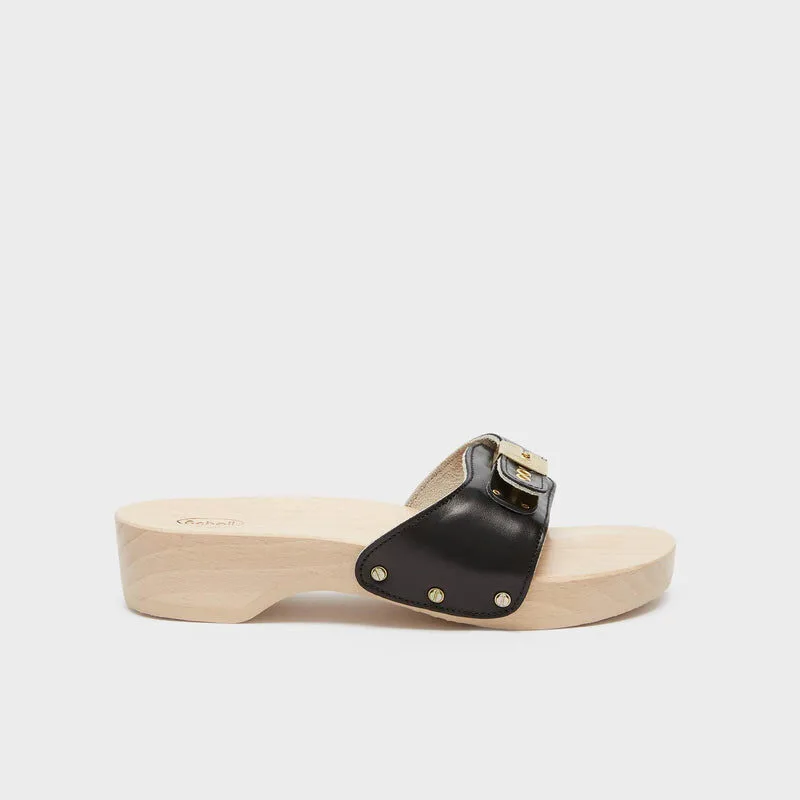 Scholl Pescura Heel Sabot Femme Noir - Pointure 35