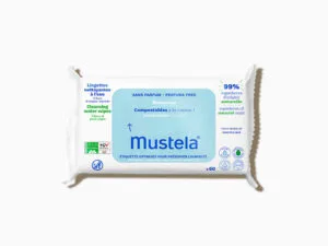 Mustela Lingettes nettoyantes à l'eau compostables – x60