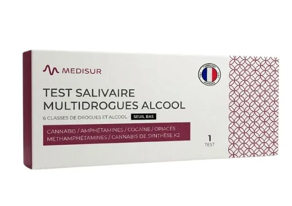 Medisur Test Salivaire Multidrogues et Alcool 6 classes - Seuil bas