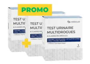 Medisur Test Urinaire Multidrogues 6 classes - lot 2+1 offert (3 tests)